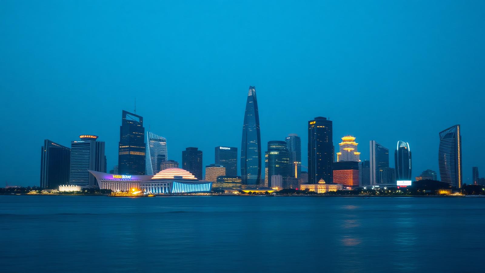 Lagos skyline at blue hour